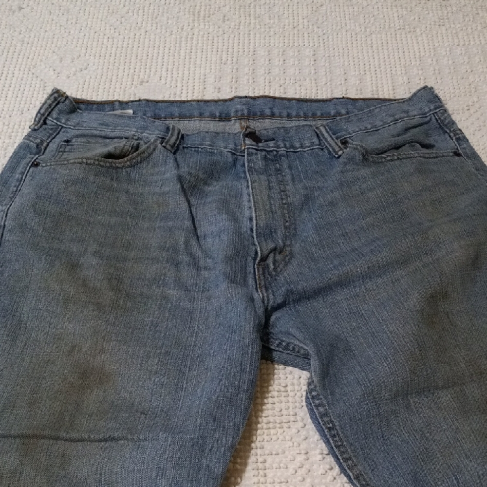Levi's Stained Up Worked In Relaxed Fit Blue Jeans Sz.38×32 Please See Pics Fort